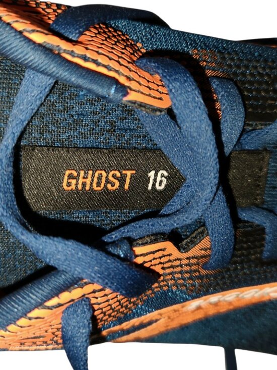 Brooks Ghost 16 Athletic Running Shoes Men\'s Size 12 D Medium Blue Orange White main image 7